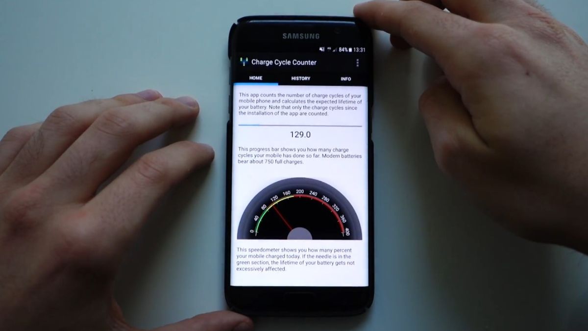 How to check the actual number of battery cycles without an app on Android 14?